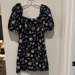 NWOT Black Floral Mini Dress